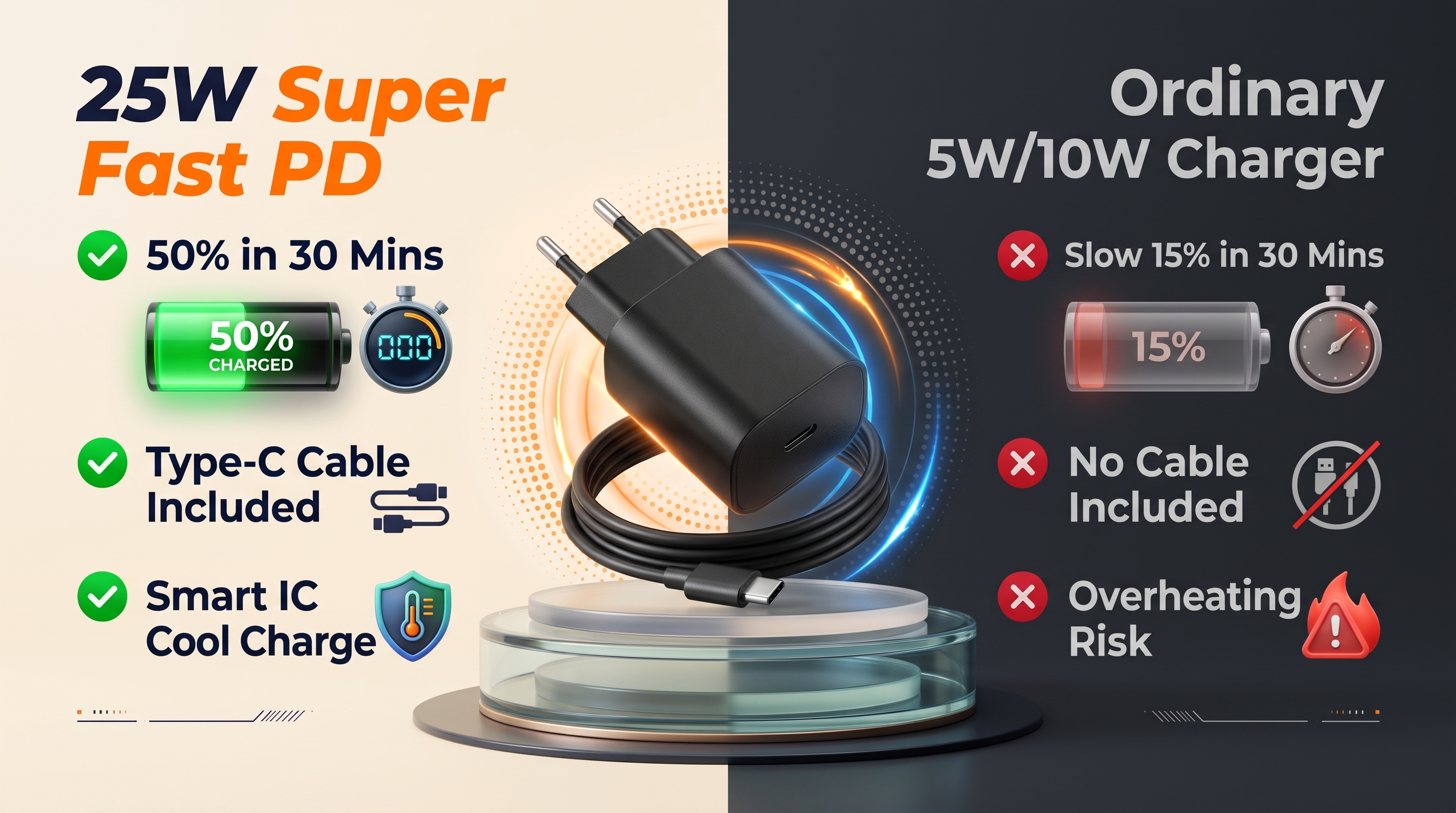 25W PD USB-C Charger with C-to-C Cable overview banner 4