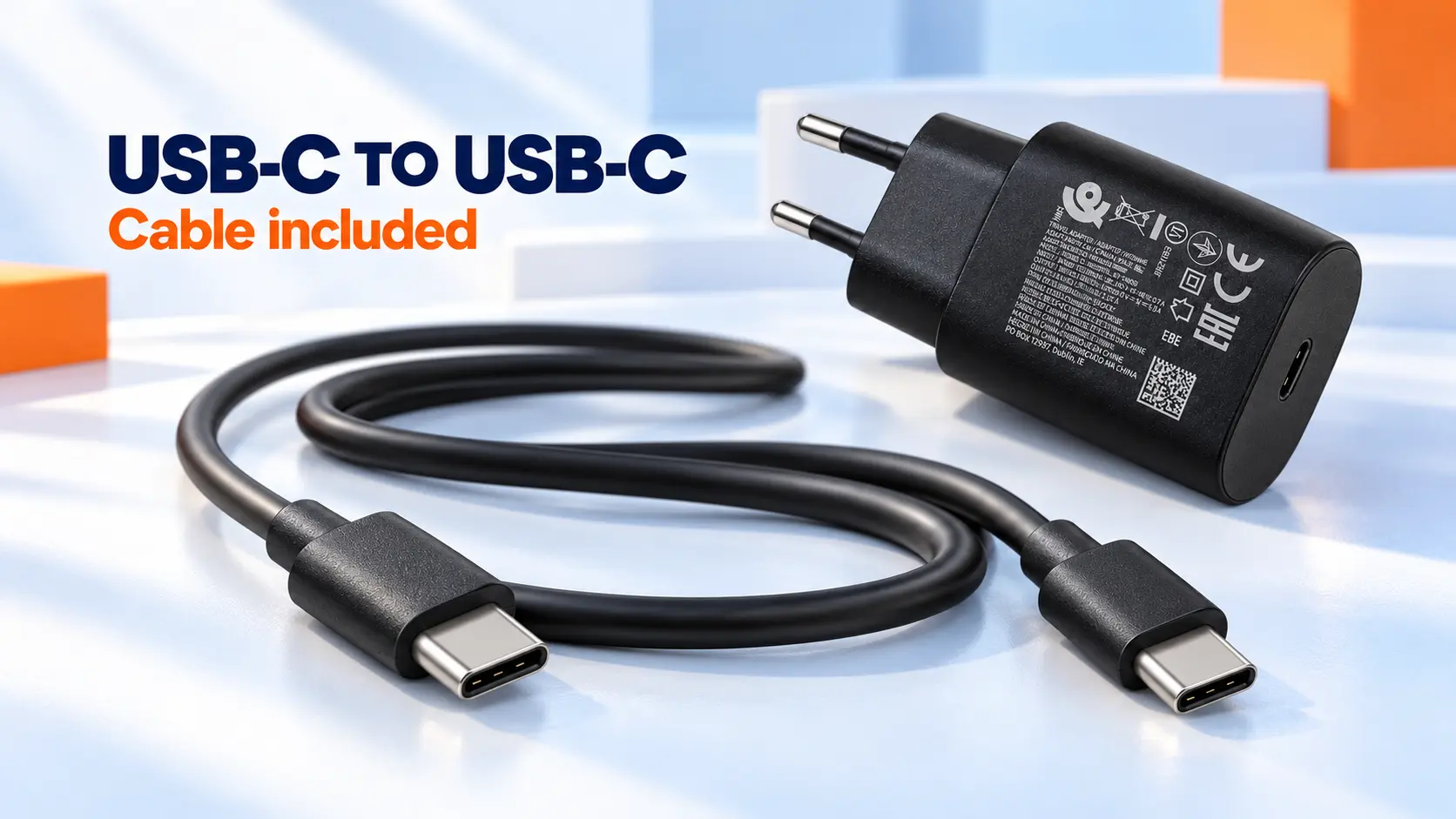25W PD USB-C Charger with C-to-C Cable overview banner 3